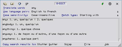 Q-Dict screen image